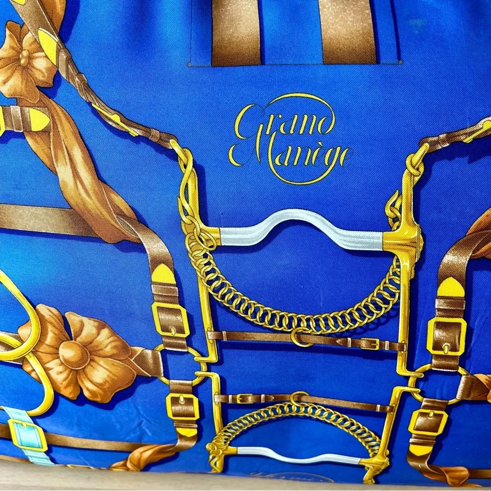 VINTAGE HERMES FRANCE LARGE OVERSIZED SILK CUSTOM MADE PILLOW ONE OF A KIND